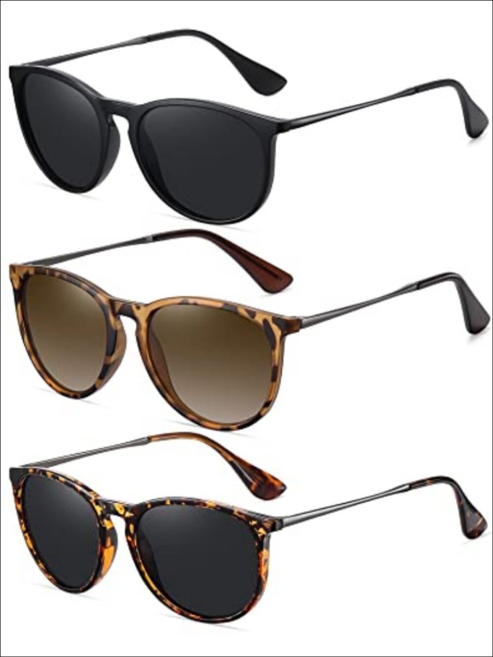 Retro Polarized Round Classic Sunglasses UV Protection Driving